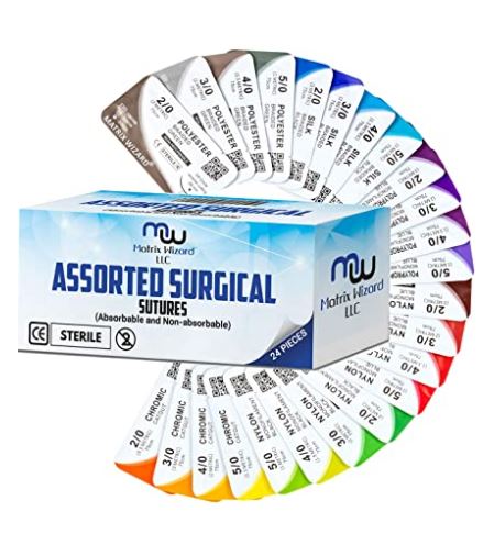 assorted surgical sutures