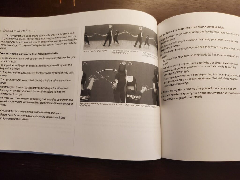 Introduction to the Italian Rapier provides many photos that help explain the mechanics of rapier fencing.