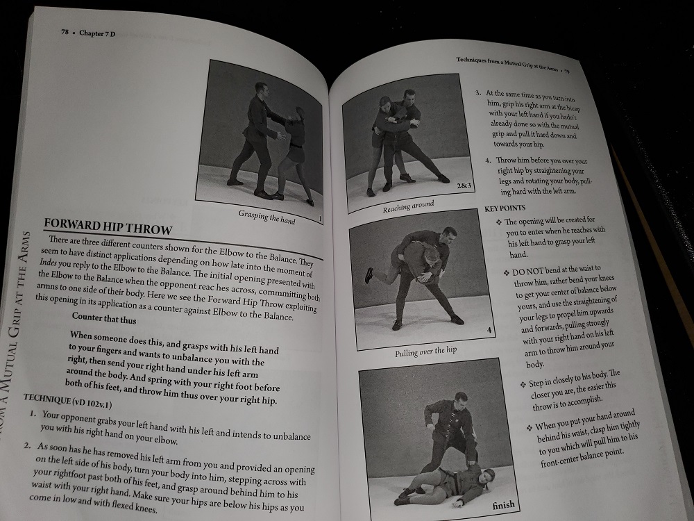 Medieval Wrestling features several illustrations on numerous pages demonstrating how to perform each wrestling technique.